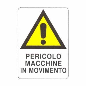 CARTELLO MOVIMENTO MACCHINE       48x 68 PLASTICA